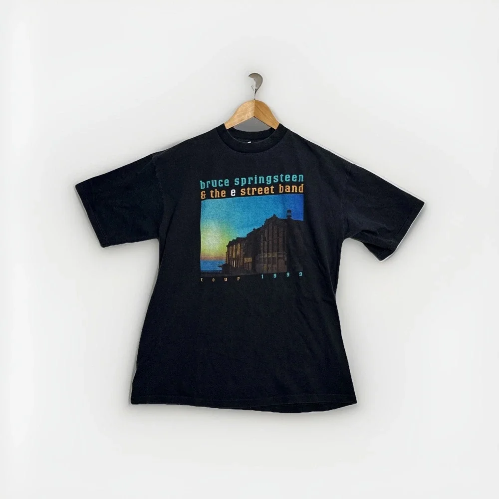 Bruce Springsteen 1999 Tour T Shirt 90s Vtg E Street Band Black Large USA Single